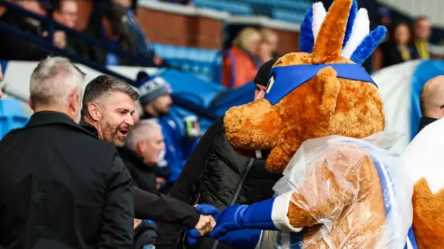 Stephen Robinson and Kilmarnock mascot