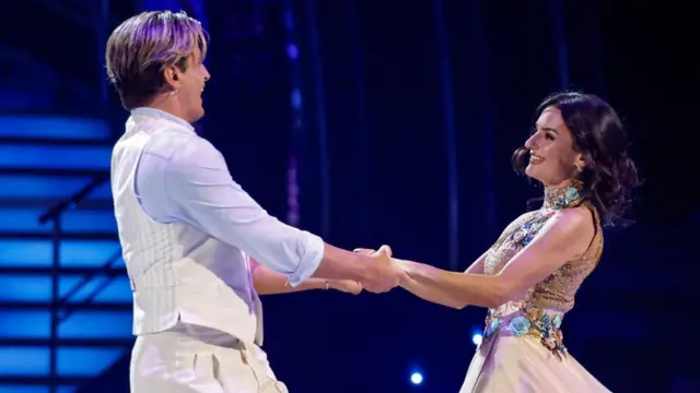 Nikita Kuzmin and Amber Davies during their appearance on the live show of Saturday's Strictly Come Dancing show on BBC1