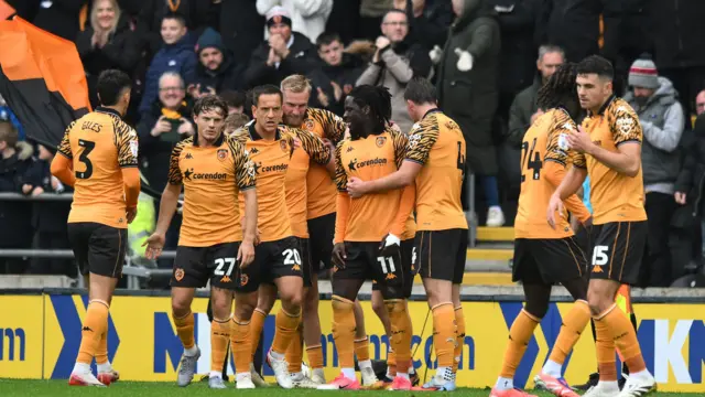 Hull City players celebrate