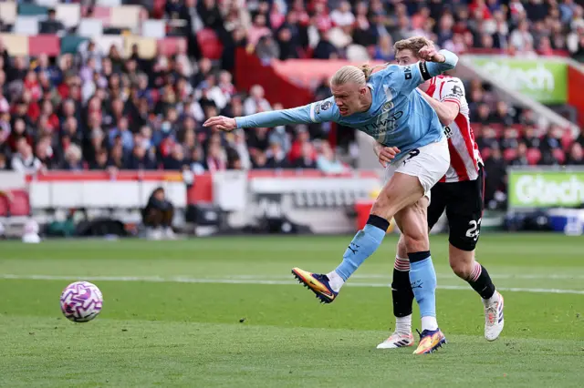 Erling Haaland scoring a goal