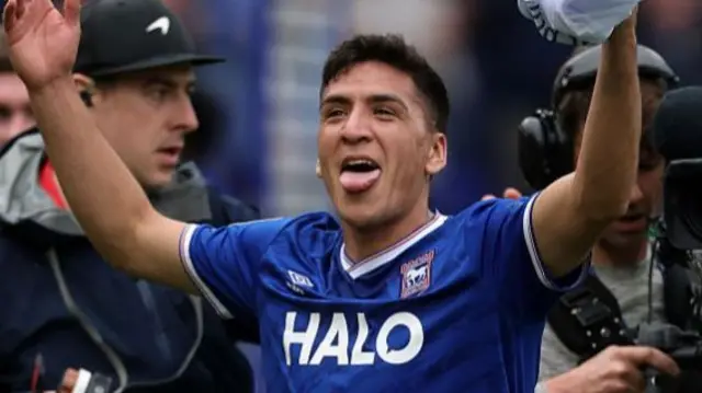 Marcelino Nunez celebrates Ipswich's win over Norwich