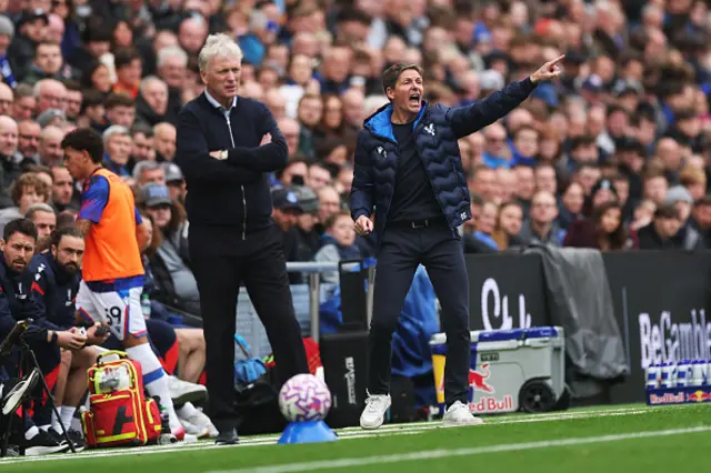 Oliver Glasner, Manager of Crystal Palace, reacts