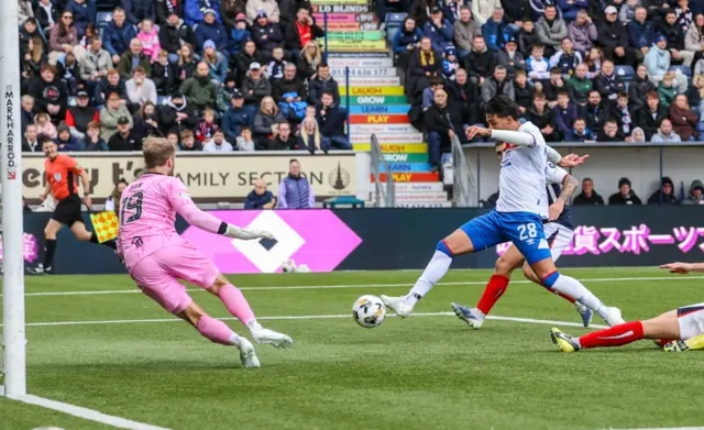 Bojan Miovski knocks Rangers into the lead