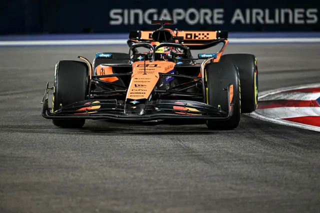 Oscar Piastri driving in Singapore
