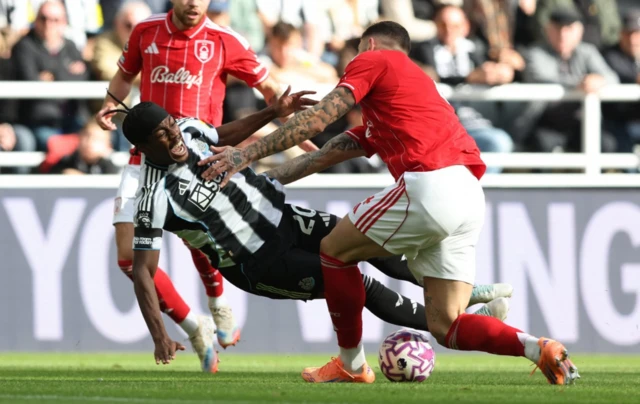 Newcastle United's Anthony Elanga in action