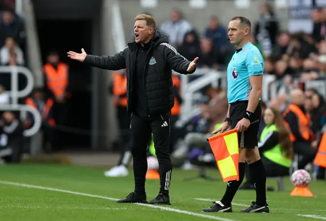 Eddie Howe, Manager of Newcastle United, reacts