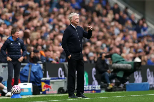 David Moyes, Manager of Everton, gestures