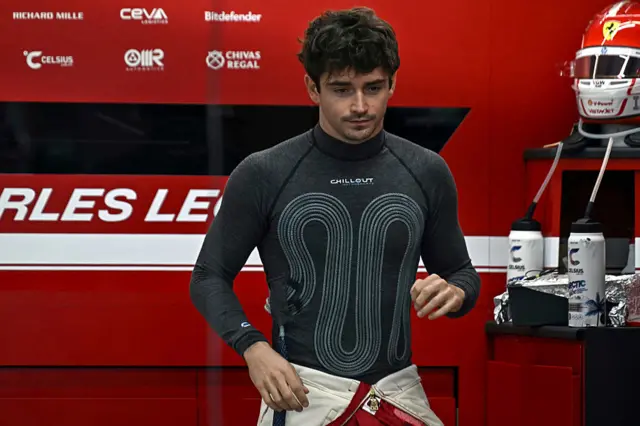 Charles Leclerc wearing a cooling vest in Singapore