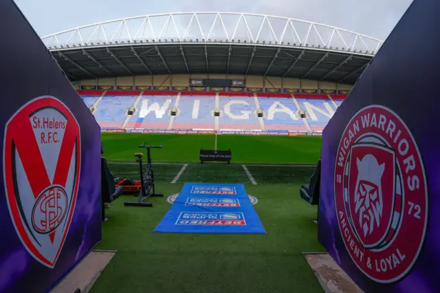 The tunnel of Wigan's Brick Community Stadium before the Women's Super League Grand Final