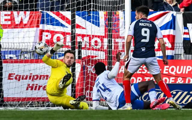 Jack Butland saves from Ross MacIver