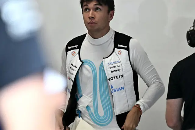 Alex Albon wearing a cooling vest in Singapore