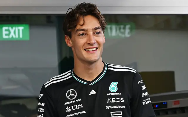 George Russell in Singapore