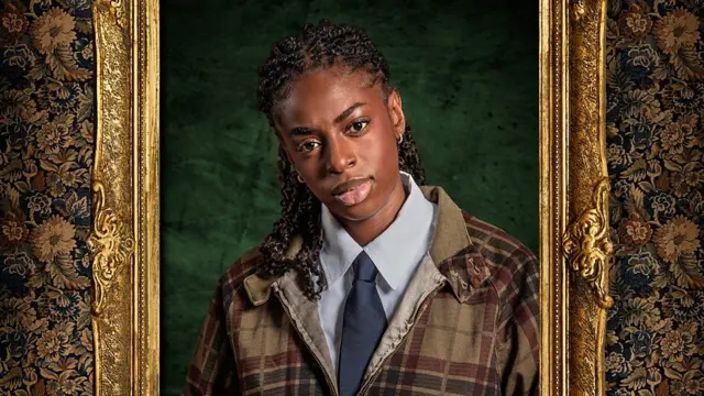 Cat Burns in a portrait frame for the Traitors TV show