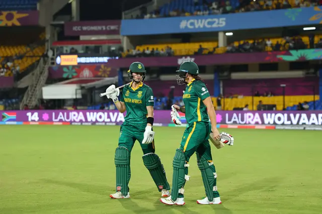 Laura Wolvaardt and Tazmin Brits of South Africa