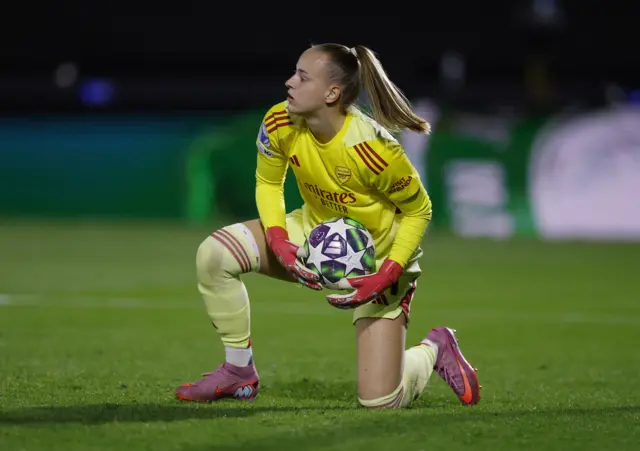 Arsenal's Daphne van Domselaar makes a save