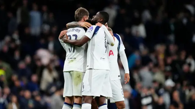 Tottenham players celebrate