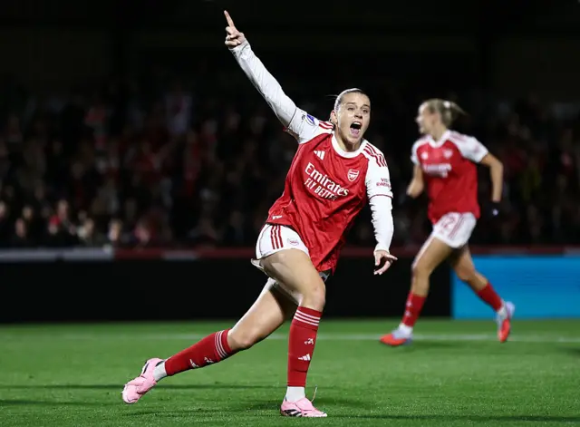 Alessia Russo of Arsenal celebrates scoring her team's first goal.