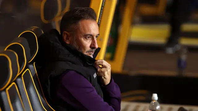 Wolves head coach Vitor Pereira sits in the dugout
