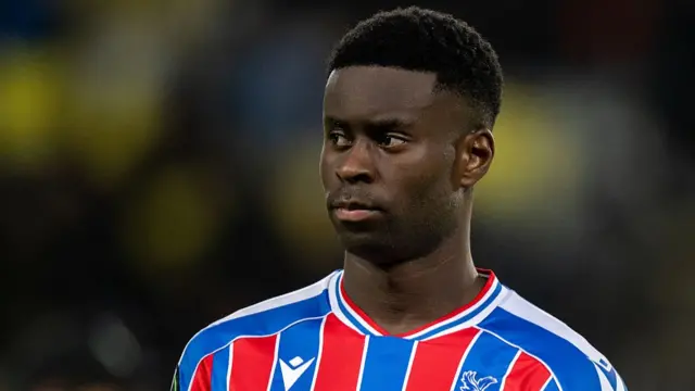 Crystal Palace defender Marc Guehi looks on