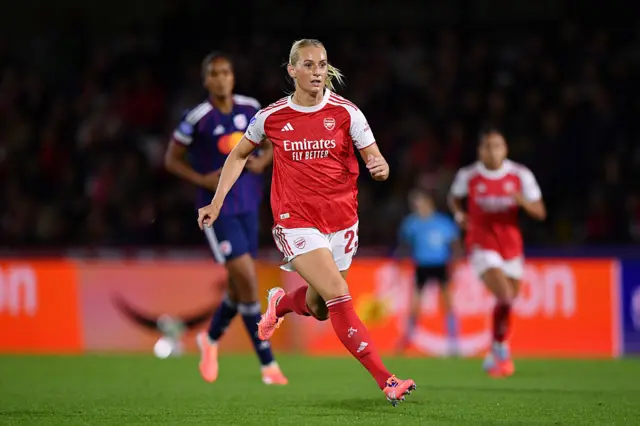 Stina Blackstenius of Arsenal runs for the ball