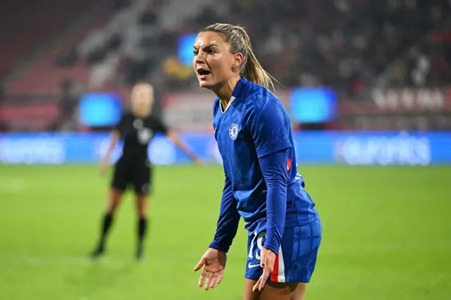 Johanna Rytting Kaneryd of Chelsea reacts during the UEFA Women's Champions League 2025/26 league phase match between FC Twente and Chelsea FC Women at De Grolsch Veste