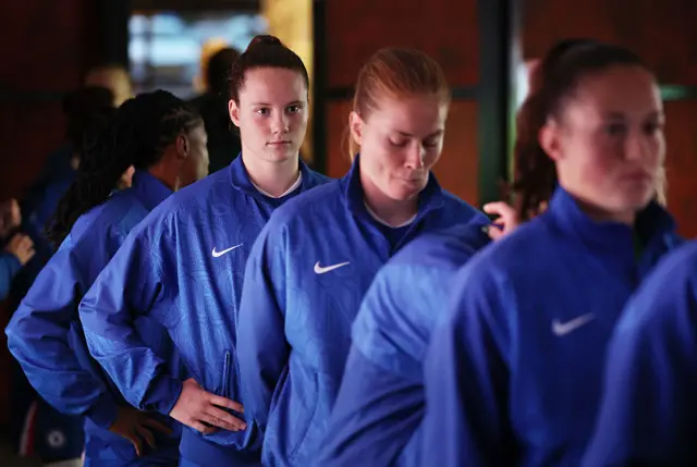 Chelsea players in the tunnel