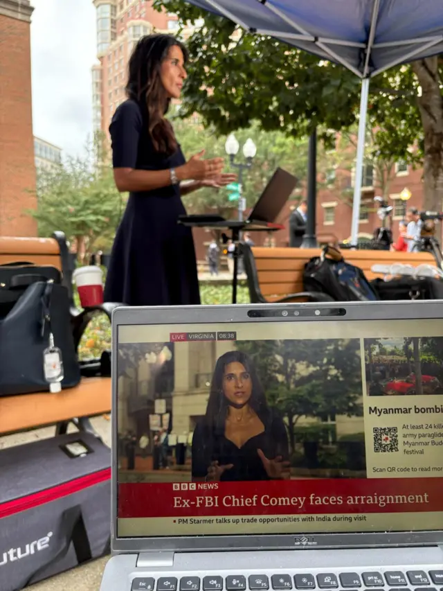 BBC North America corrospondent Nomia Iqbal reports from outside a courthouse in Virginia