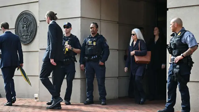James Comey's family leaves court