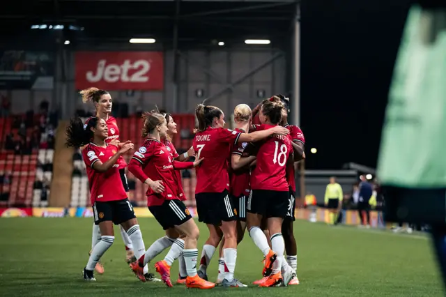 Maya Le Tissier of Manchester United celebrates scoring her teams first goal