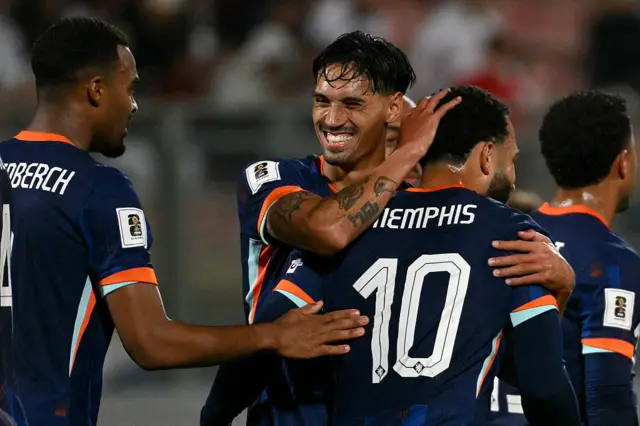 Netherlands celebrate a goal