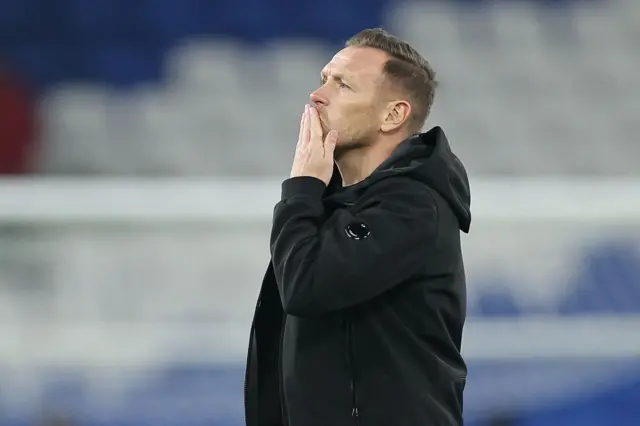 Wales head coach Craig Bellamy looks on during the World Cup qualifier against Montenegro in October 2024