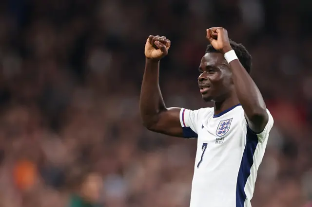 Bukayo Saka of England celebrates