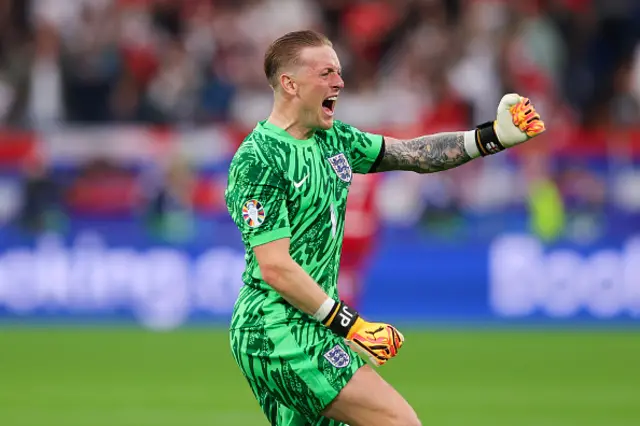 Jordan Pickford of England celebrates