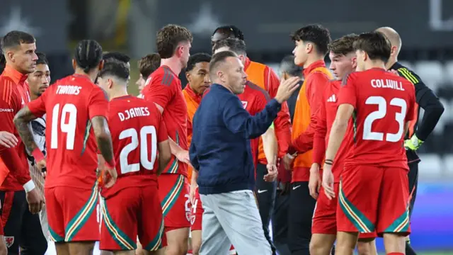 Craig Bellamy and his Wales players