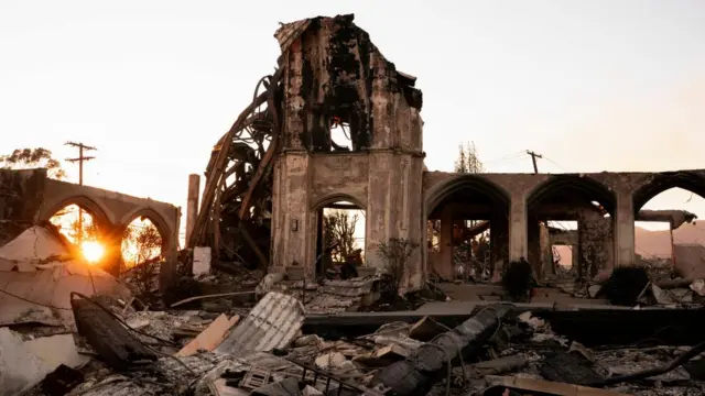 A church that was destroyed by the Pacific Palisades fire