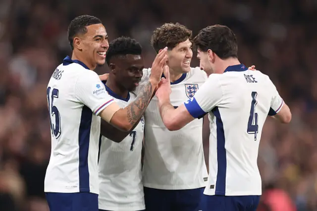 Bukayo Saka of England celebrates