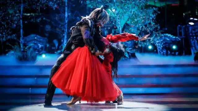 Amber and Nikita are dressed like Little Red Riding Hood and the Big Bad Wolf