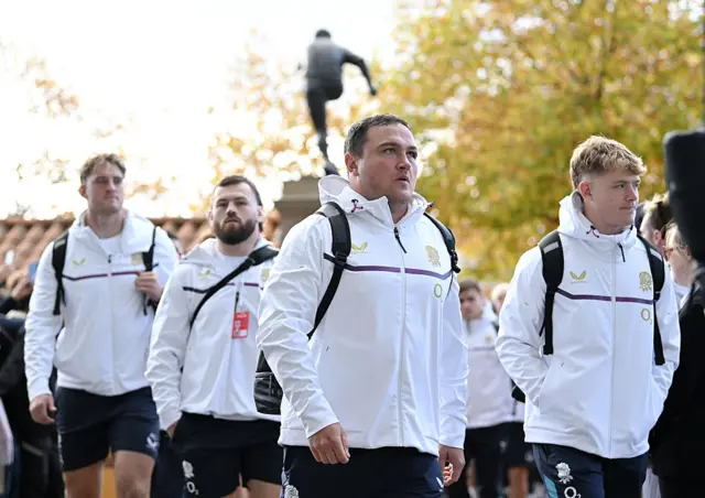 England players arrive