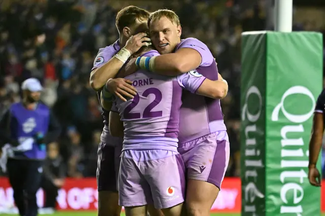 Scotland celebrate a try
