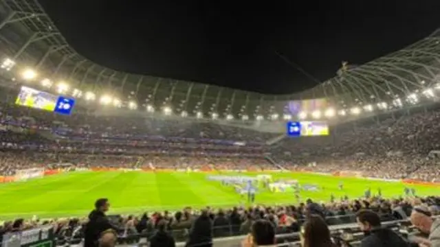 View from the press box at Tottenham Hotspur Stadium