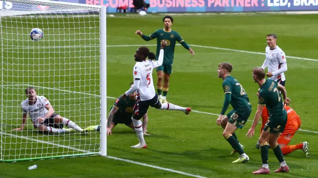 Richard Taylor scores for Bolton against Huddersfield