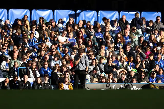 Jocelyn Precheur, Manager of London City Lionesses, reacts