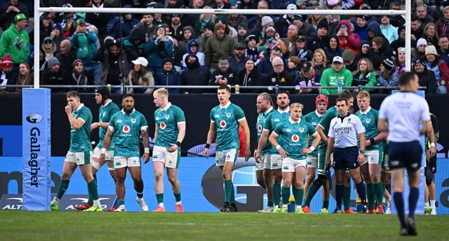 Ireland players dejected