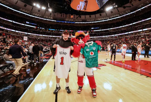 Dan Sheehan and Benny the Bull