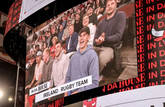 Ireland's squad on the big screen
