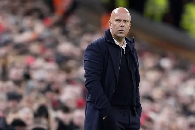 Liverpool manager Arne Slot on the touchline
