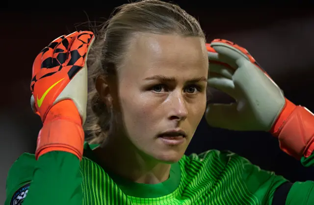 Chelsea goalkeeper Hannah Hampton looks on