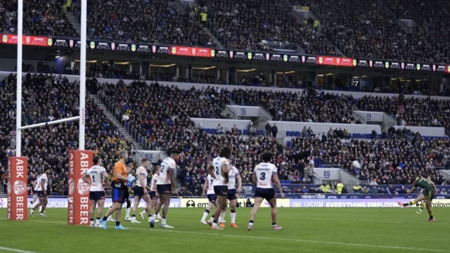 Australia's Nathan Cleary scores a penalty