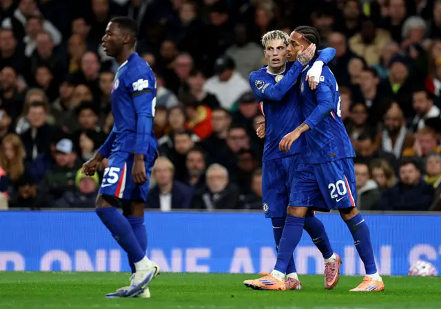 Joao Pedro of Chelsea celebrates scoring his team's first goal