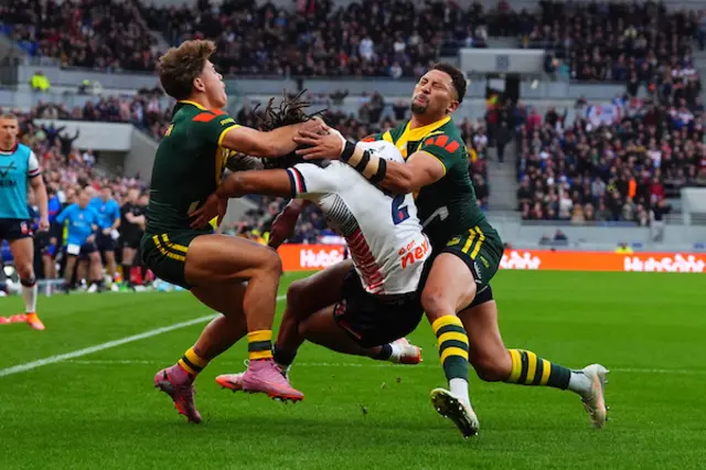 Reece Walsh tackles Dom Young